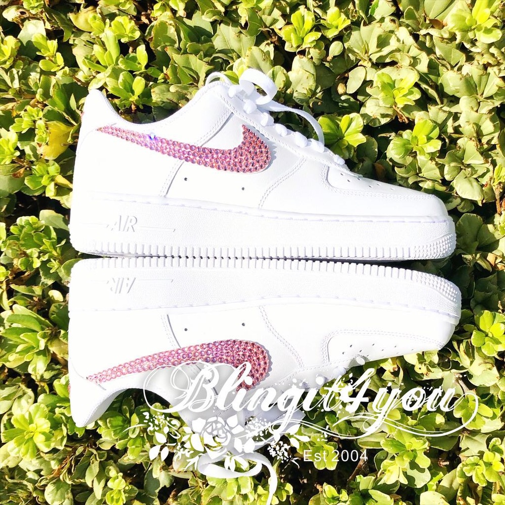 4 Swarovski crystals swooshes for Nike AF1 shoes - Picture 2 of 8